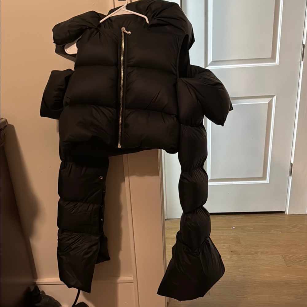 Rick Owens Black Avant-Garde Puffer Coat